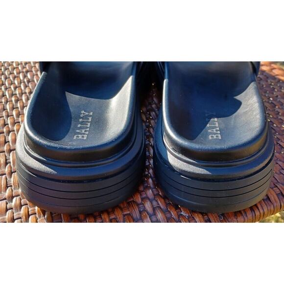 Bally Jarmo Leather Slides Pool Sandals Black Men’s US 12D/EU 11E/UK 45 - Picture 7 of 9